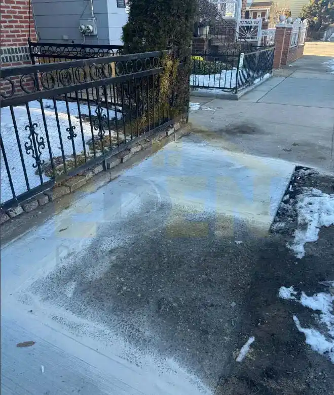 concrete sidewalk has been repaired by professional contractors in nyc